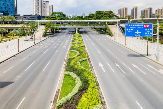 城市双向大道路