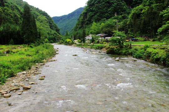 大山乡村溪流