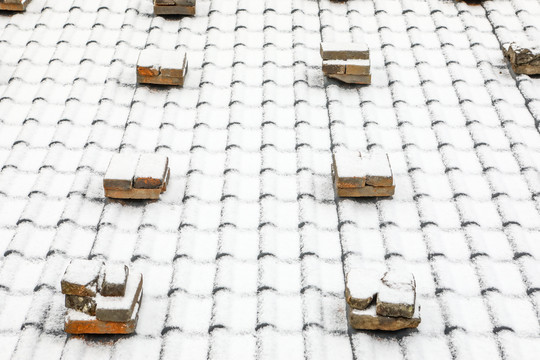 屋顶积雪