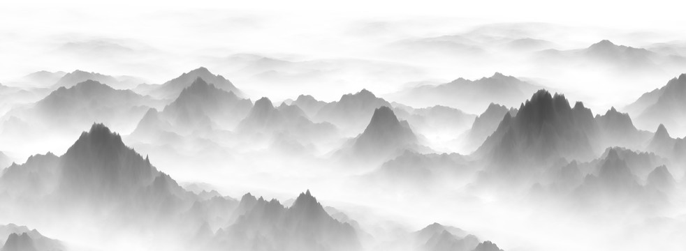 水墨山