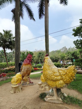 公鸡雕塑