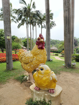 公鸡雕塑