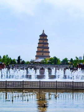 中国陕西西安大雁塔音乐喷泉