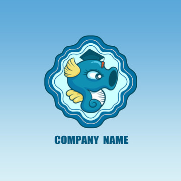 海马班logo胸标设计