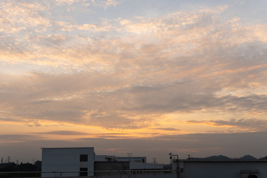 学校天台的夕阳