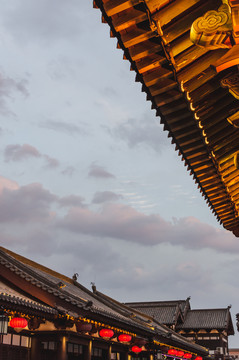 大同古城古建筑屋檐和天空