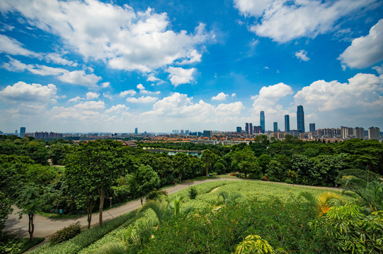 南宁全景东盟商务区城市风光