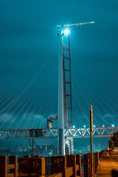 桥梁建设夜景