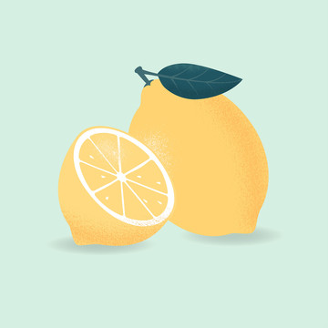 水果图案手绘躁点柠檬插图