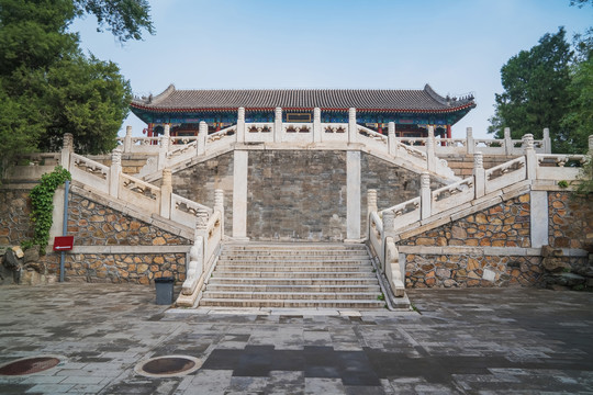 北京北海公园古建筑永安寺风光