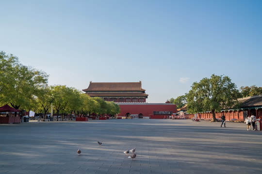 北京故宫古建筑古城墙和旅游风光