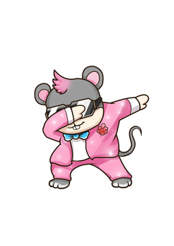 服装印花图跳舞的老鼠插画
