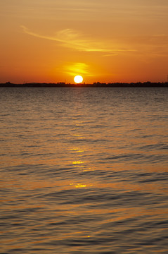 淀山湖夕阳风光