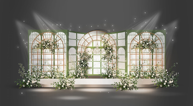 白绿色简约欧式婚礼设计