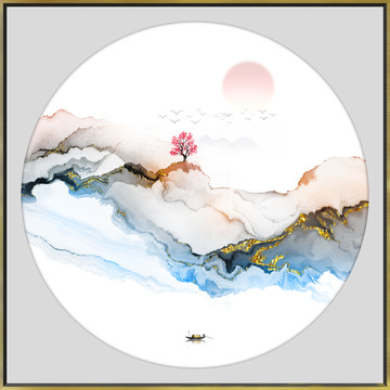 高端新中式山水水墨装饰画