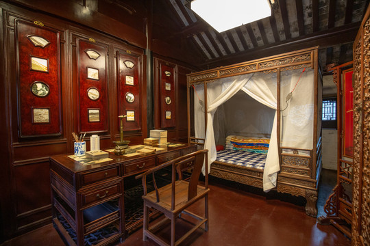 古代卧室书房书桌
