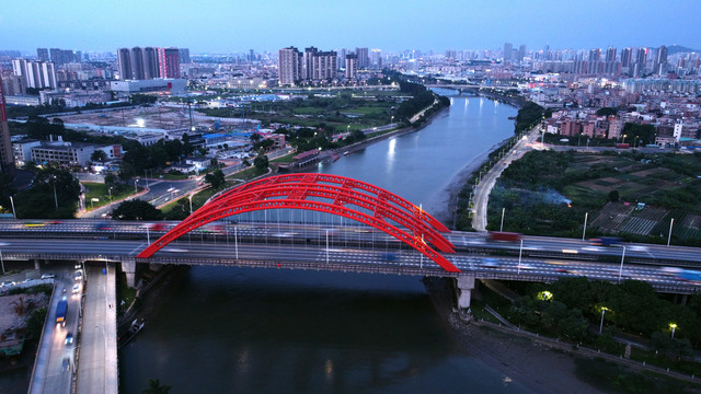 东莞夜景万江红桥环城路