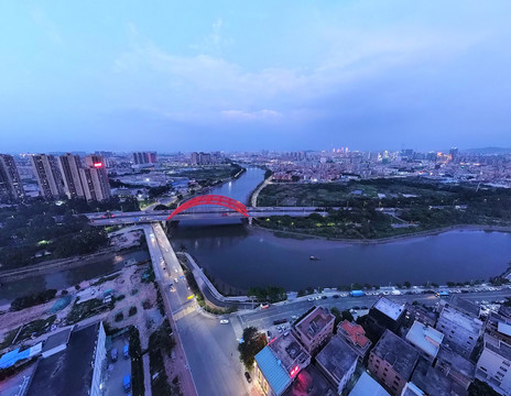 东莞大湾区万江江河夜景