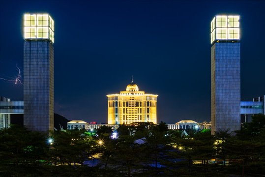 顺德大良德胜文化广场夜景