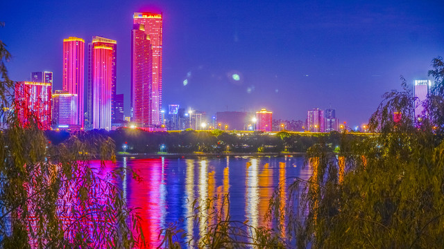 湘江沿岸城市夜景