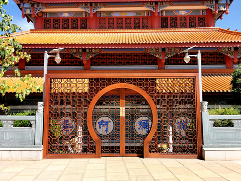 现代中式圆拱门