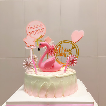 生日蛋糕之渐变色天鹅奶油蛋糕