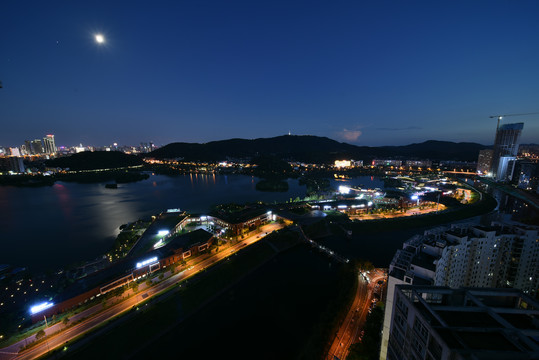 长沙西湖文化园城市建筑风光夜景