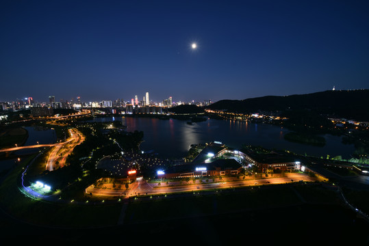 长沙西湖文化园城市建筑风光夜景