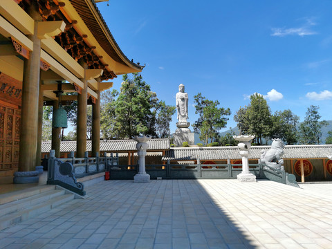 中式建筑禅院佛像佛塔寺