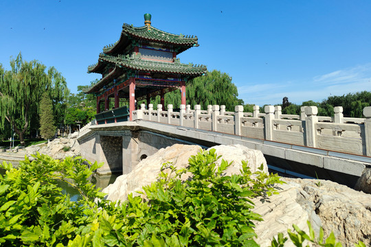 北京龙潭湖公园双星桥