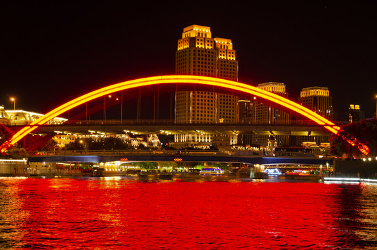 天津金刚桥海河夜景