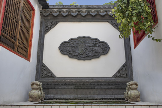 中式禅意的徽派影壁墙