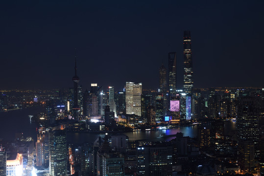 上海黄浦江光影秀城市风光夜景