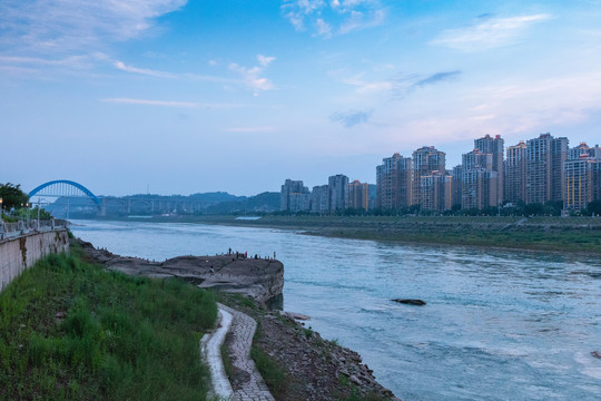 宜宾金沙江与城市景观