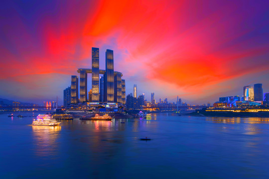 滨海城市夜景