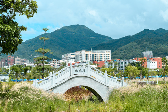 石岩湖远眺羊台山