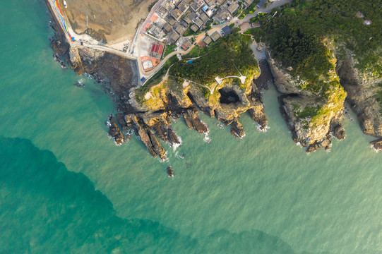 航拍福建省平潭县东海仙境景区