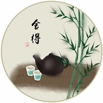 中国风新中式现代茶室茶馆装饰画