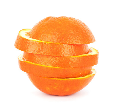 排开的橙子切片
