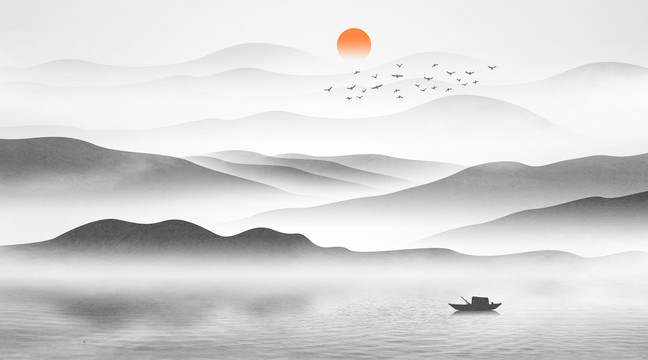 水墨山水画