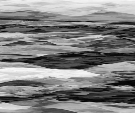 黑白水墨抽象山水