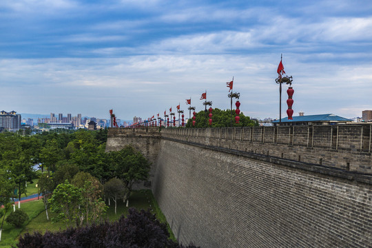 西安城墙北段风光