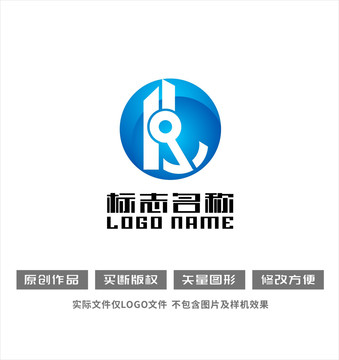 K字母标志建筑钥匙logo