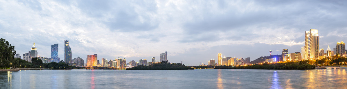 厦门筼筜湖夜景高清全景