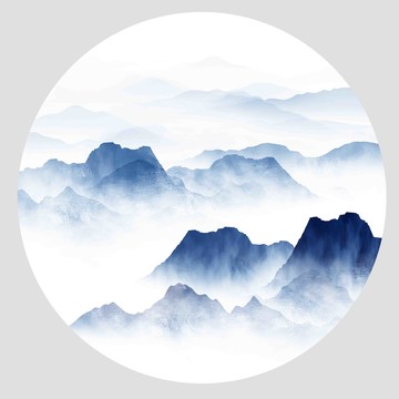 水墨山