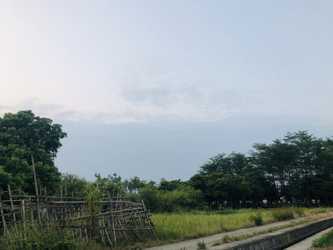 蓝天白云田园风光