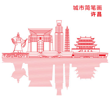 许昌城市简笔画