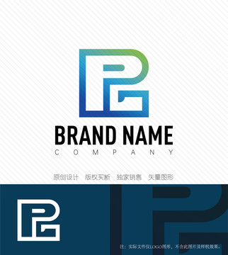 PG字母logo设计