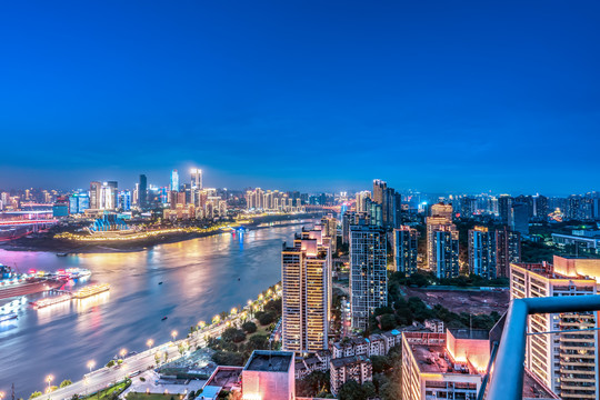 航拍重庆城市夜景