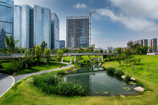 四川成都金融中心街景